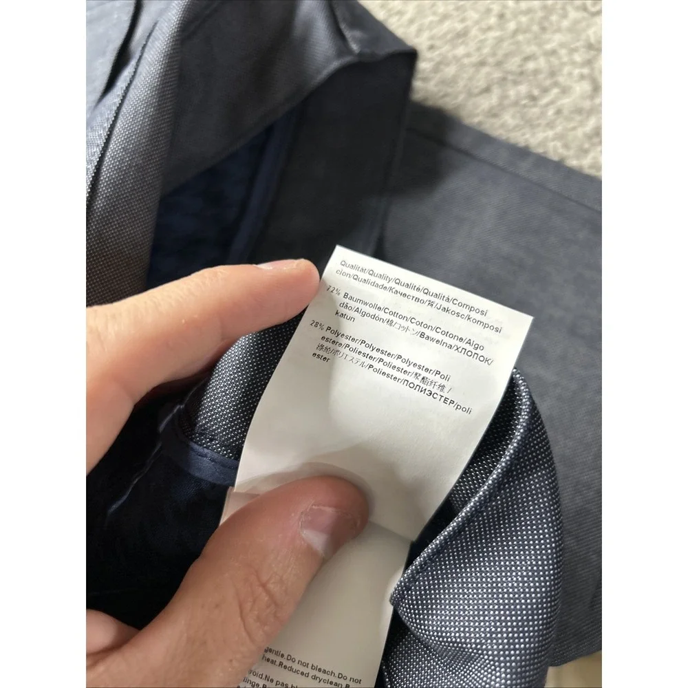 Hugo Boss Mens Pants 32x34 Blue Gray Regular Fit Kansas-10 Dress Trousers